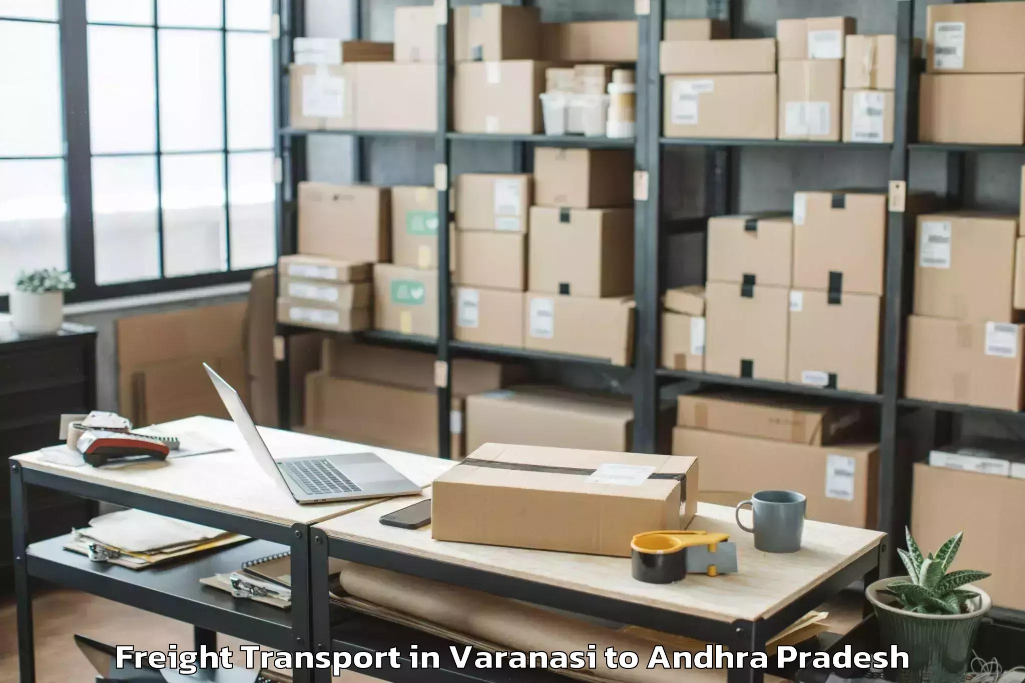 Quality Varanasi to Vajrapukothuru Freight Transport